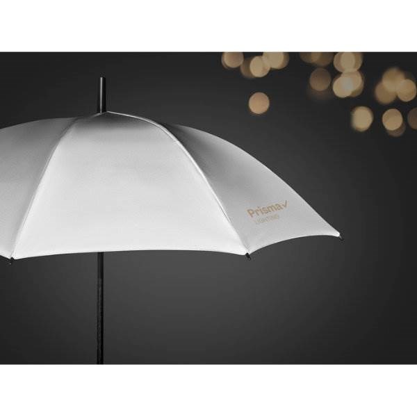 Obrázky: Klasický strieborný reflexný dáždnik,vetruodolný, Obrázok 5