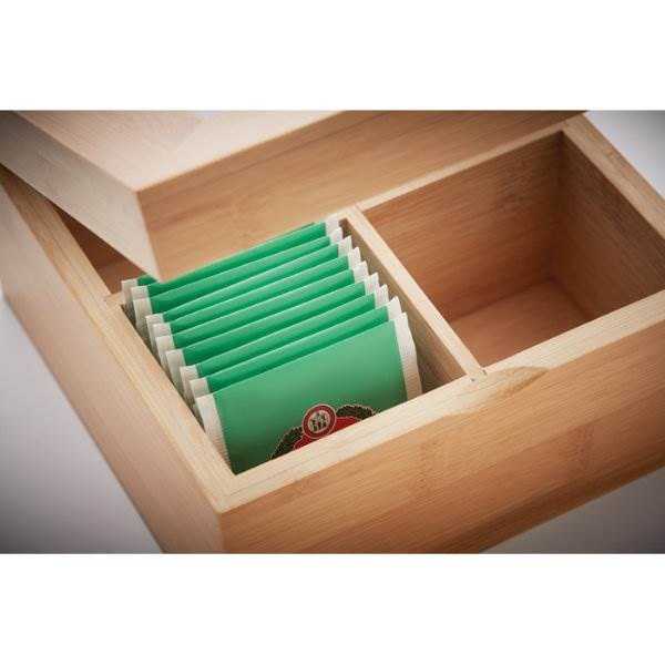 Obrázky: Bambusová krabica na čaj s okienkom, 4 priehradky, Obrázok 6