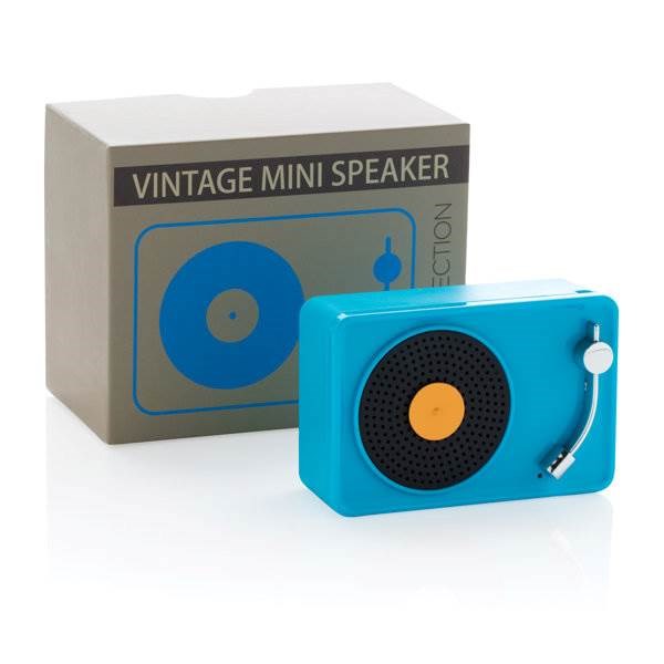 Obrázky: Mini Vintage bezdrôtový reproduktor 3W, sv. modrý, Obrázok 10