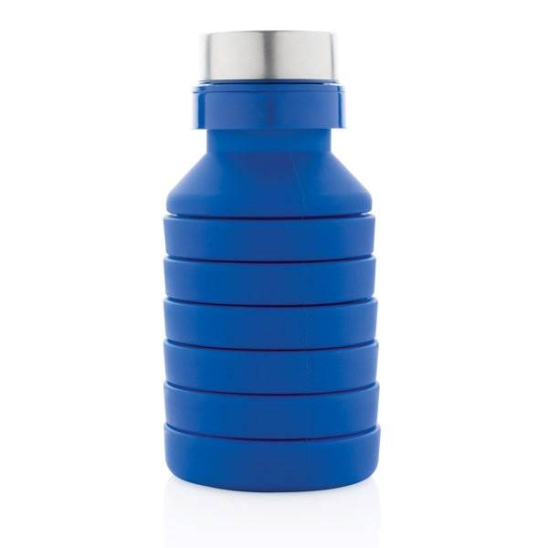 Obrázky: Nepriepustná modrá silikónová skladacia fľaša, Obrázok 4