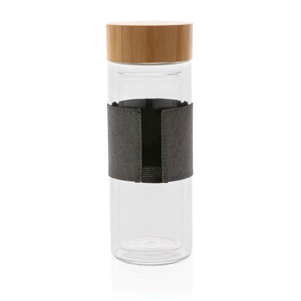 Obrázky: Dvojstenná sklenená fľaša 360 ml s úchopom z rPET, Obrázok 5