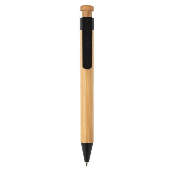 Obrázky: Bambusové pero s čiernym klipom z pšeničnej slamy, Obrázok 3