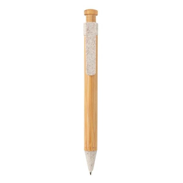 Obrázky: Bambusové pero s bielym klipom z pšeničnej slamy, Obrázok 2