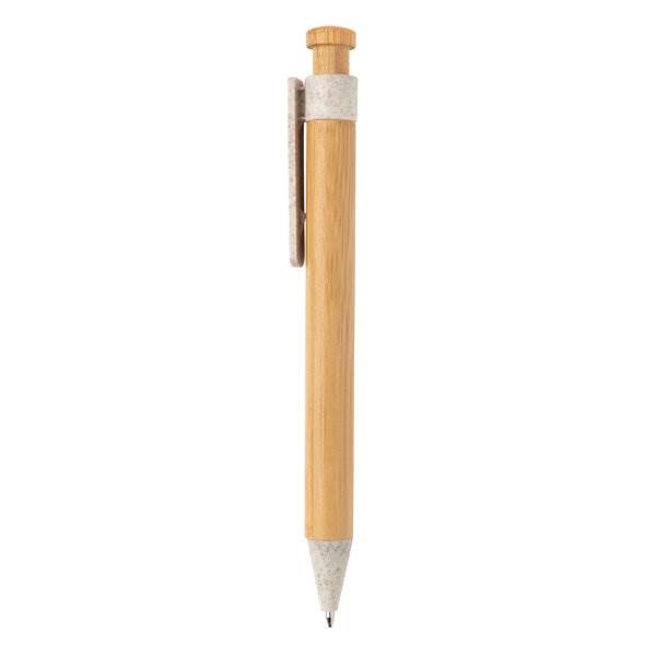 Obrázky: Bambusové pero s bielym klipom z pšeničnej slamy, Obrázok 3