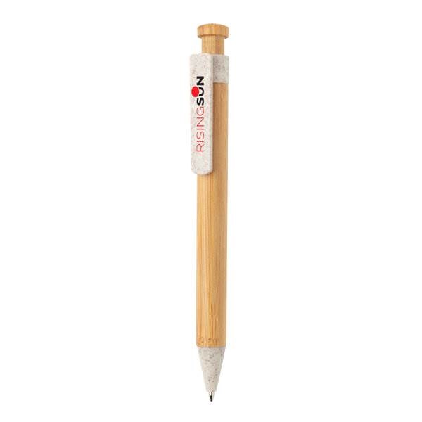Obrázky: Bambusové pero s bielym klipom z pšeničnej slamy, Obrázok 4