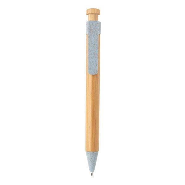 Obrázky: Bambusové pero s modrým klipom z pšeničnej slamy, Obrázok 3