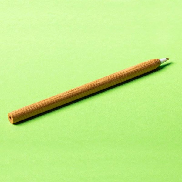Obrázky: Guličkové pero z bambusu, biele