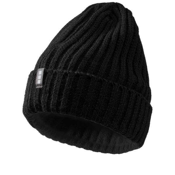 Obrázky: Čierna zimná pletená čiapka ELEVATE