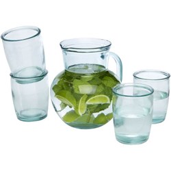 Obrázky: Džbán a 4 poháre z recyklovaného skla