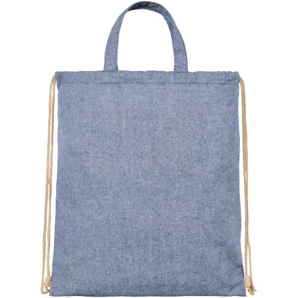 Obrázky: Modrá taška/ruksak z recykl. bavlny , 210g, Obrázok 3