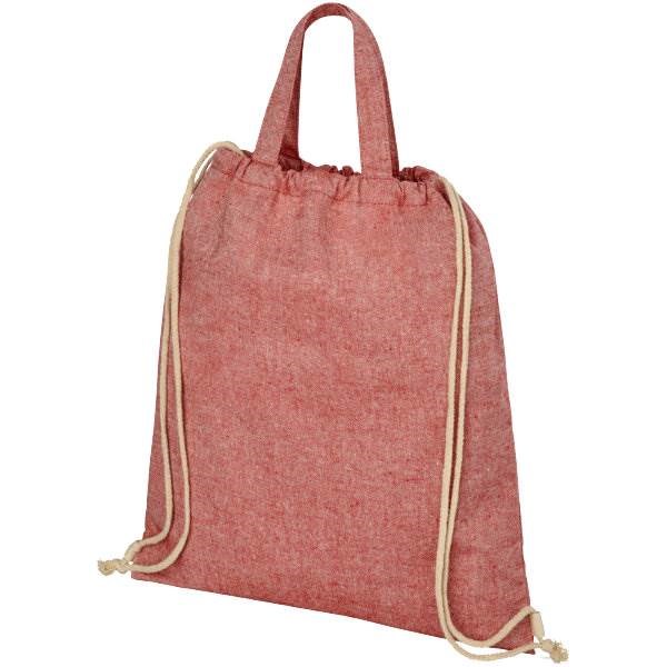 Obrázky: Červená taška/ruksak z recykl. bavlny, 210g, Obrázok 2