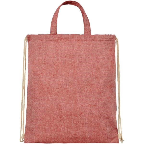 Obrázky: Červená taška/ruksak z recykl. bavlny, 210g, Obrázok 3