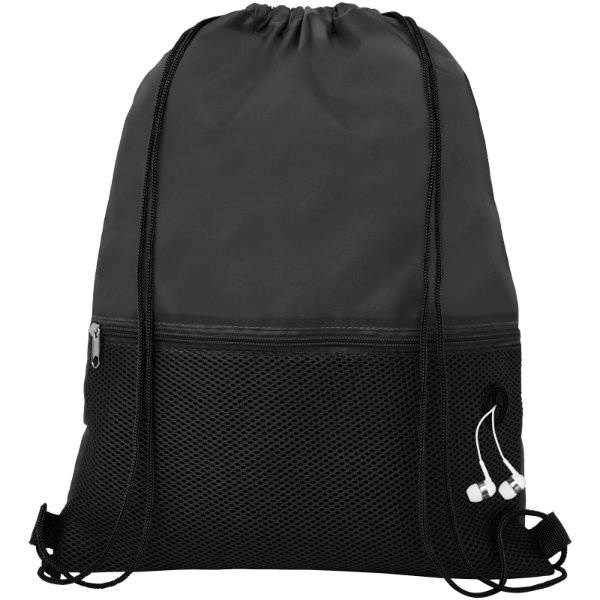Obrázky: čierny ruksak, 1 vrecko na zips, otvor slúchadlá, Obrázok 3