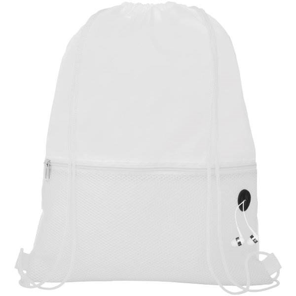 Obrázky: Biely ruksak, 1 vrecko na zips, otvor slúchadlá, Obrázok 3