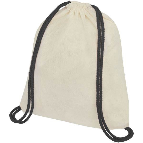 Obrázky: Prírodný ruksak s čiernymi šnúrkami, bavlna 100g