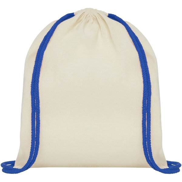 Obrázky: Prírodný ruksak s modrými šnúrkami, bavlna 100g, Obrázok 2