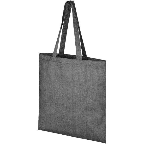 Obrázky: Čierna nákupná taška, z recykl. BA a PES 210 g