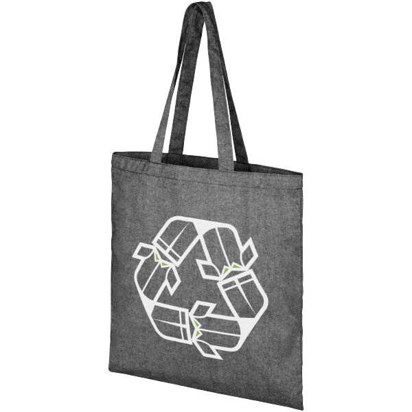 Obrázky: Čierna nákupná taška, z recykl. BA a PES 210 g, Obrázok 3