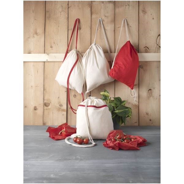Obrázky: Červený ruksak z bavlny 140 g/m², Obrázok 4