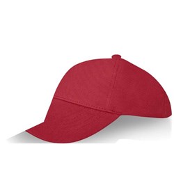 Obrázky: Červená 5panelová čiapka s kovovou prackou
