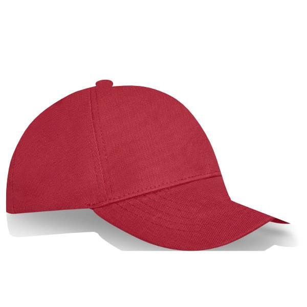 Obrázky: 6panelová čiapka s kovovou prackou, červená, Obrázok 5