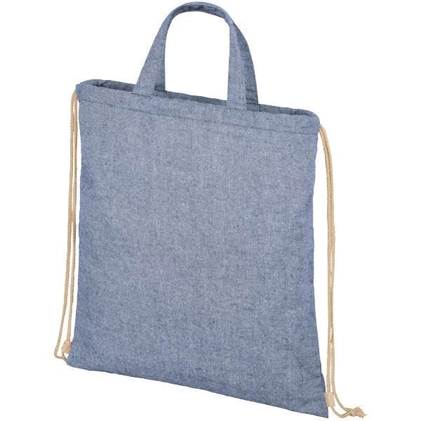 Obrázky: Modrá taška/ruksak z recykl. bavlny , 210g, Obrázok 5
