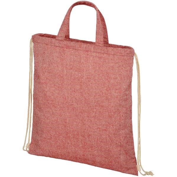 Obrázky: Červená taška/ruksak z recykl. bavlny, 210g, Obrázok 5