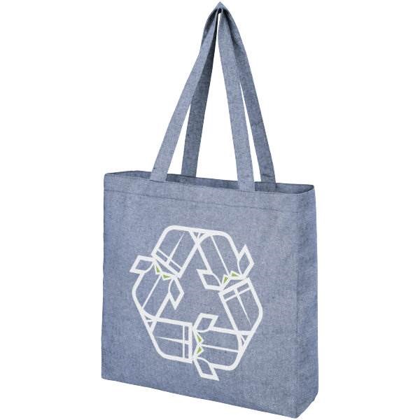 Obrázky: Nákupná taška z recykl. BA a PES, 210g, modrá, Obrázok 6