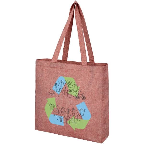 Obrázky: Nákupná taška z recykl. BA a PES, 210g, červená, Obrázok 6