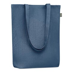Obrázky: Modrá nákupná taška z konopnej látky, 200g