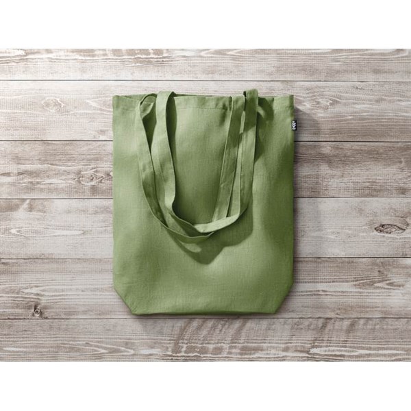 Obrázky: Zelená nákupná taška z konopnej látky, 200g, Obrázok 2