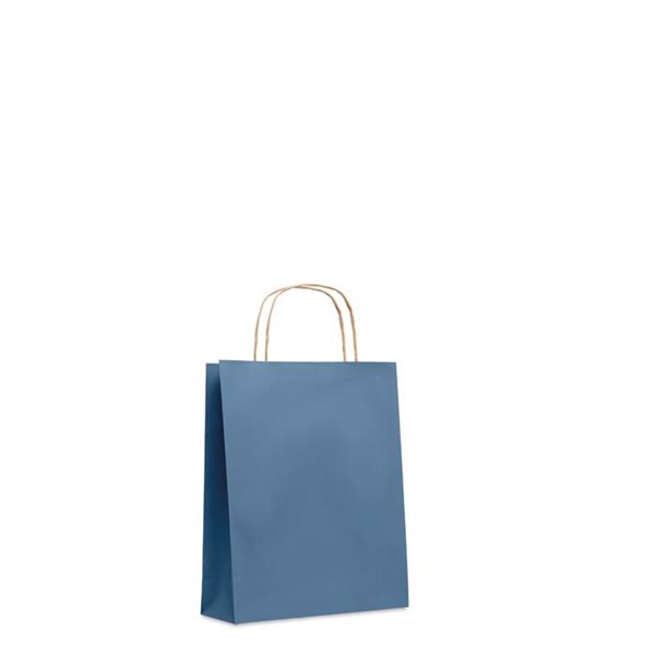 Obrázky: Papierová taška modrá 18x8x21cm, skrútená rukoväť