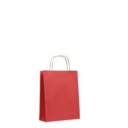 Obrázky: Papierová taška červená 18x8x21cm,skrútená rukoväť
