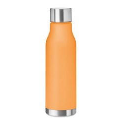Obrázky: Oranžová fľaša z RPET, pogumovaná úprava, 600ml
