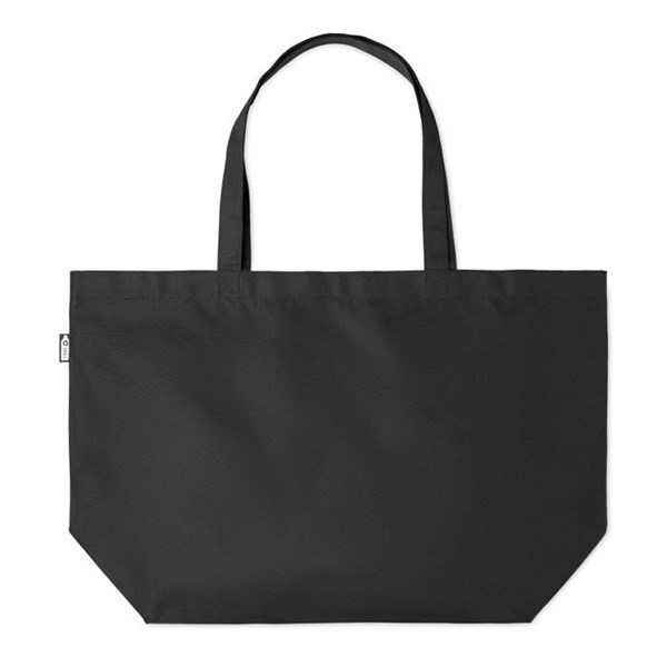 Obrázky: Veľká RPET nákupná taška so širokým dnom, čierna, Obrázok 2
