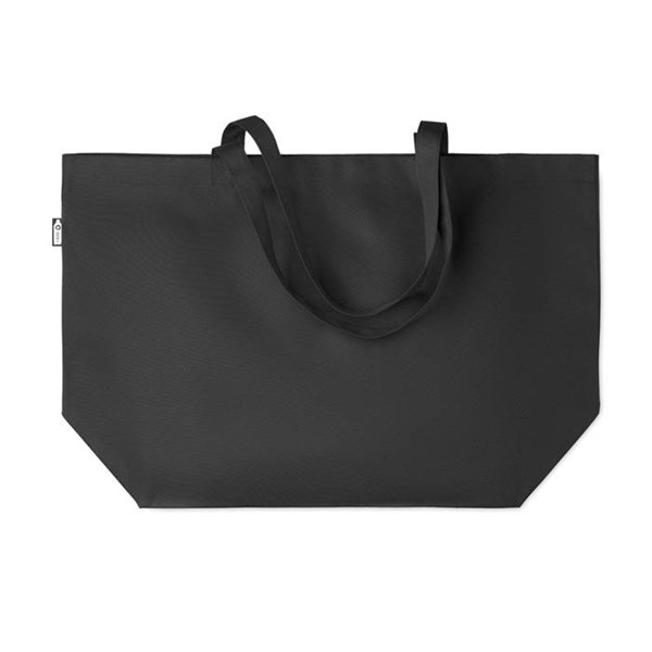 Obrázky: Veľká RPET nákupná taška so širokým dnom, čierna, Obrázok 3