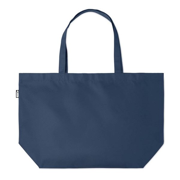 Obrázky: Veľká RPET nákupná taška so širokým dnom, modrá, Obrázok 3