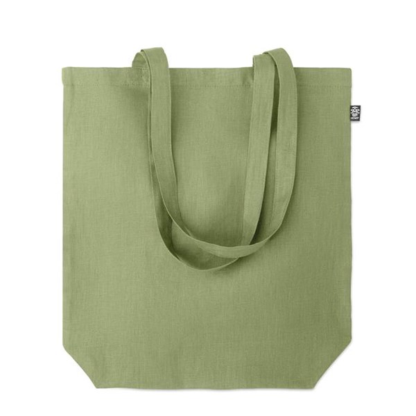 Obrázky: Zelená nákupná taška z konopnej látky, 200g, Obrázok 4