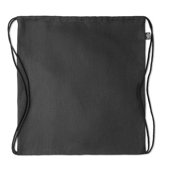Obrázky: Čierny sťahovací ruksak z konopnej látky, Obrázok 2