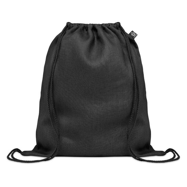 Obrázky: Čierny sťahovací ruksak z konopnej látky, Obrázok 3