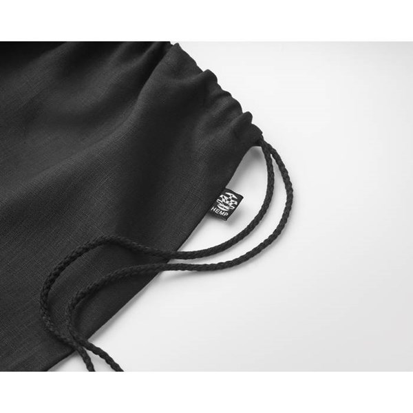 Obrázky: Čierny sťahovací ruksak z konopnej látky, Obrázok 4