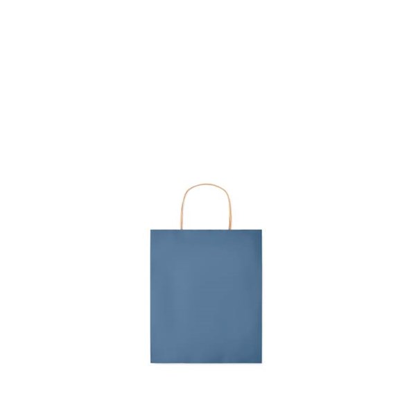 Obrázky: Papierová taška modrá 18x8x21cm, skrútená rukoväť, Obrázok 2