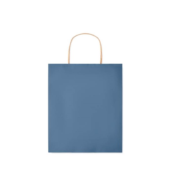 Obrázky: Papierová taška modrá 18x8x21cm, skrútená rukoväť, Obrázok 3