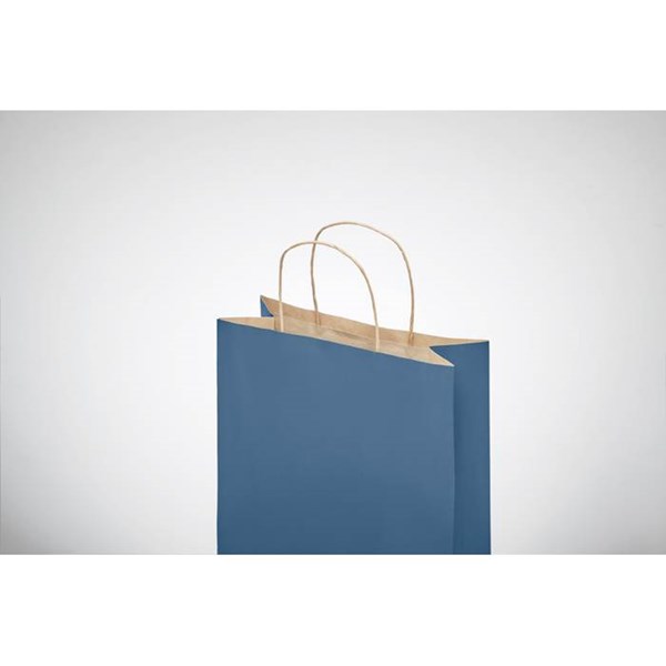 Obrázky: Papierová taška modrá 18x8x21cm, skrútená rukoväť, Obrázok 4