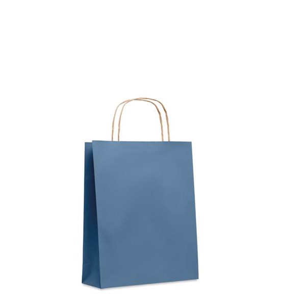Obrázky: Papierová taška modrá 18x8x21cm, skrútená rukoväť, Obrázok 5