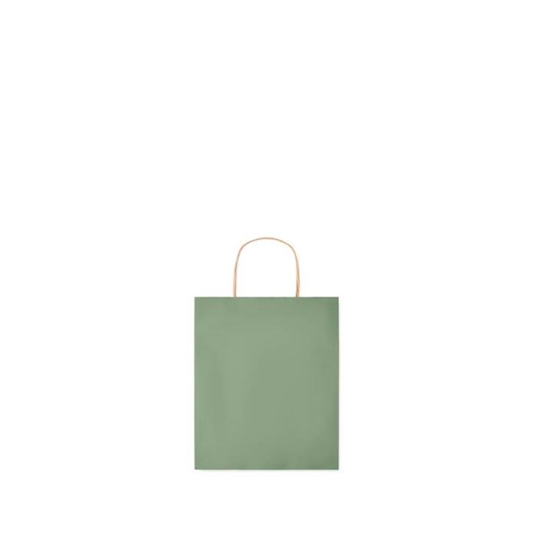 Obrázky: Papierová taška zelená 18x8x21cm, skrútená rukoväť, Obrázok 2