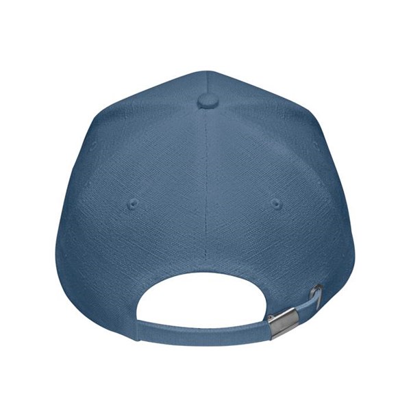 Obrázky: Modrá 5-dielna čiapka,konopná látka, mosadz.spona, Obrázok 5