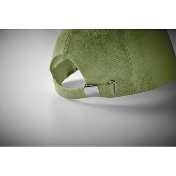 Obrázky: Zelená 5-dielna čiapka, konopná látka,mosadz.spona, Obrázok 4