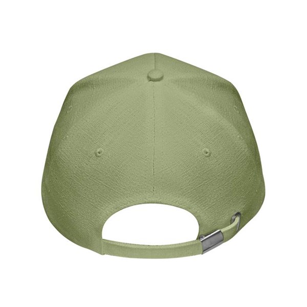 Obrázky: Zelená 5-dielna čiapka, konopná látka,mosadz.spona, Obrázok 5