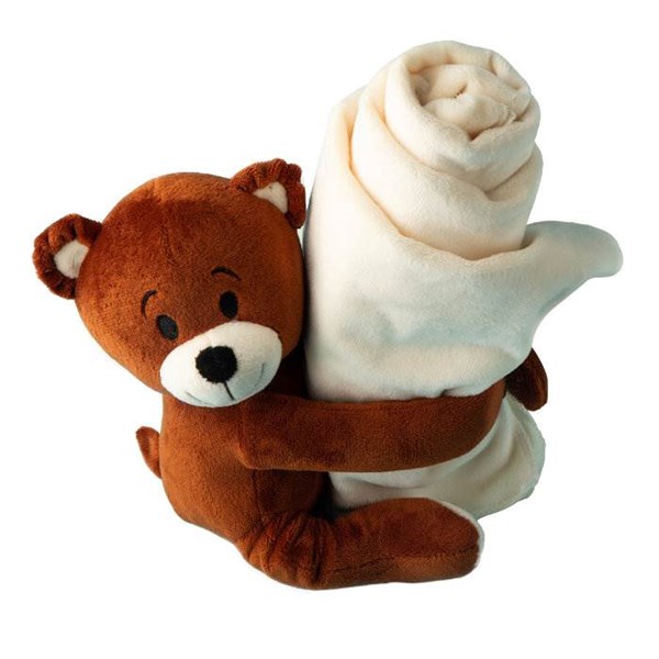 Obrázky: Plyšový hnedý medveď s jemnou prírodnou dekou
